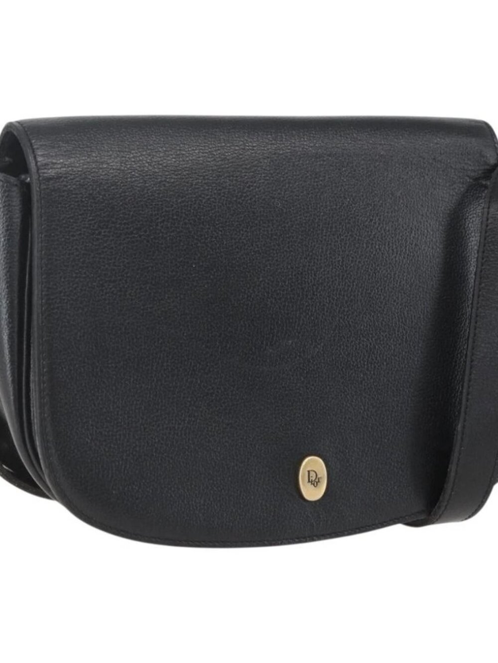 Christian Dior Shoulder Bag Leather Black Gold Auth 159033 - Picture 2 of 16